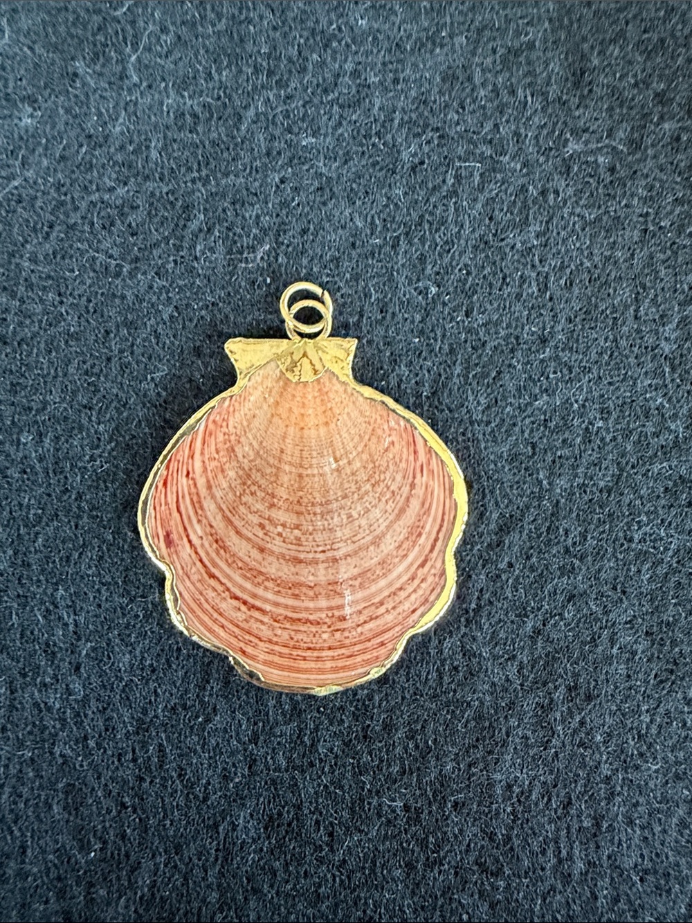 Scallop Shell Pendant Charm in Pink and Gold